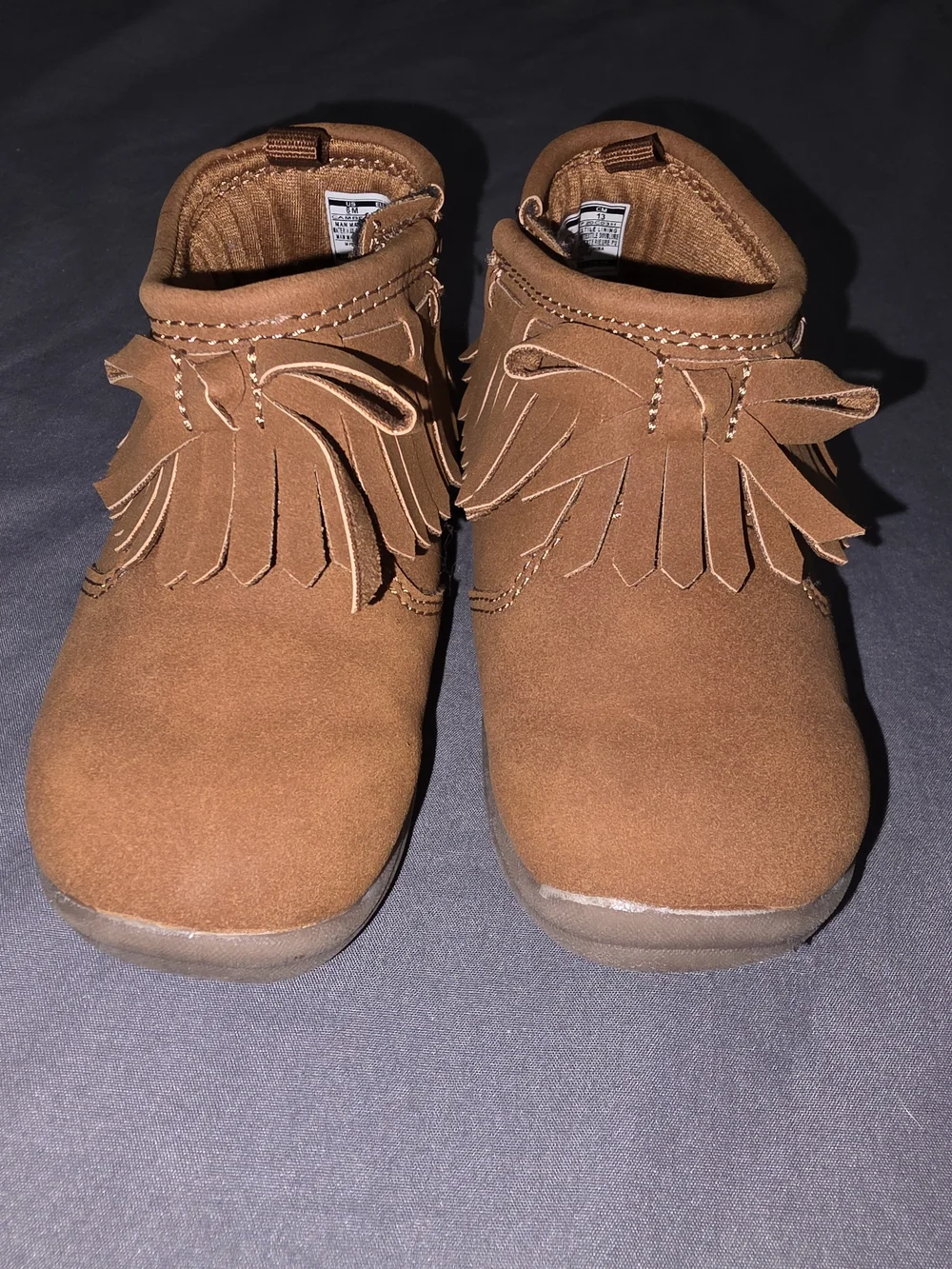 Carter's Brown Fringe Moccasin Baby Shoes